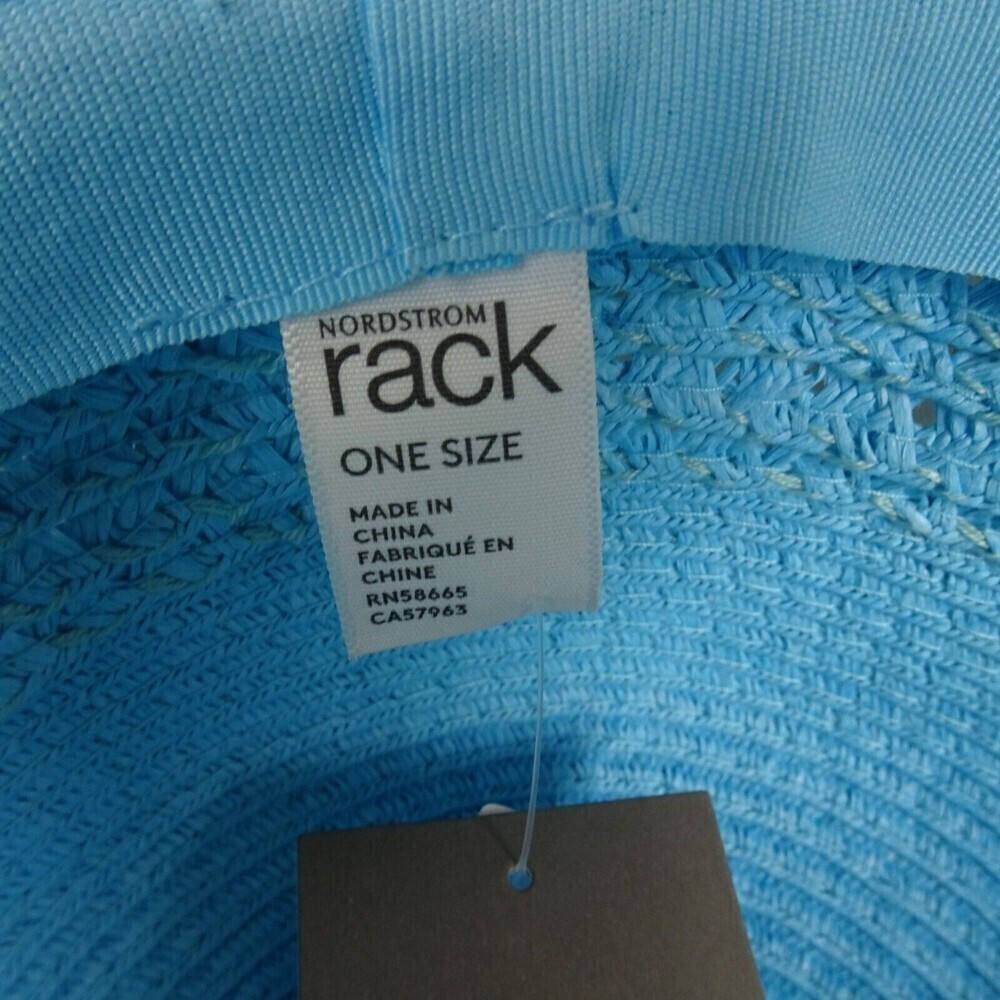 Nordstrom Rack Packable Floppy Hat Sun Hat Packable Blue Woven NWT - Picture 7 of 10